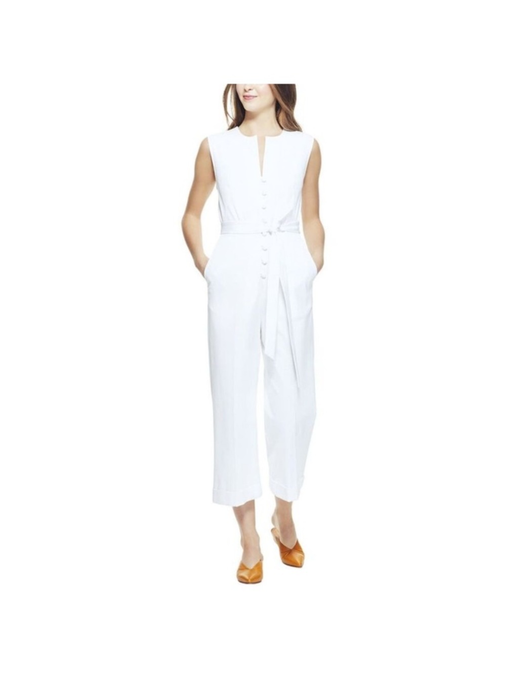Pearl By Lela Rose White Stretchy Jumpsuit